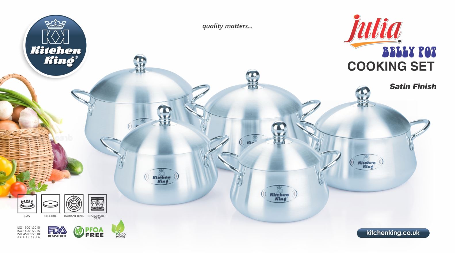 KK Metal Finish Belly Set (Julia) 10 PCS (18-20-22-24-26CM)